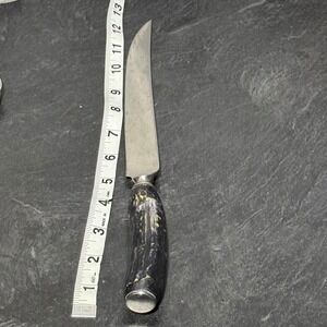 Vintage Lamson & Goodnow Stag Handle Stainless Steel Carving Knife 6"‎ Blade
